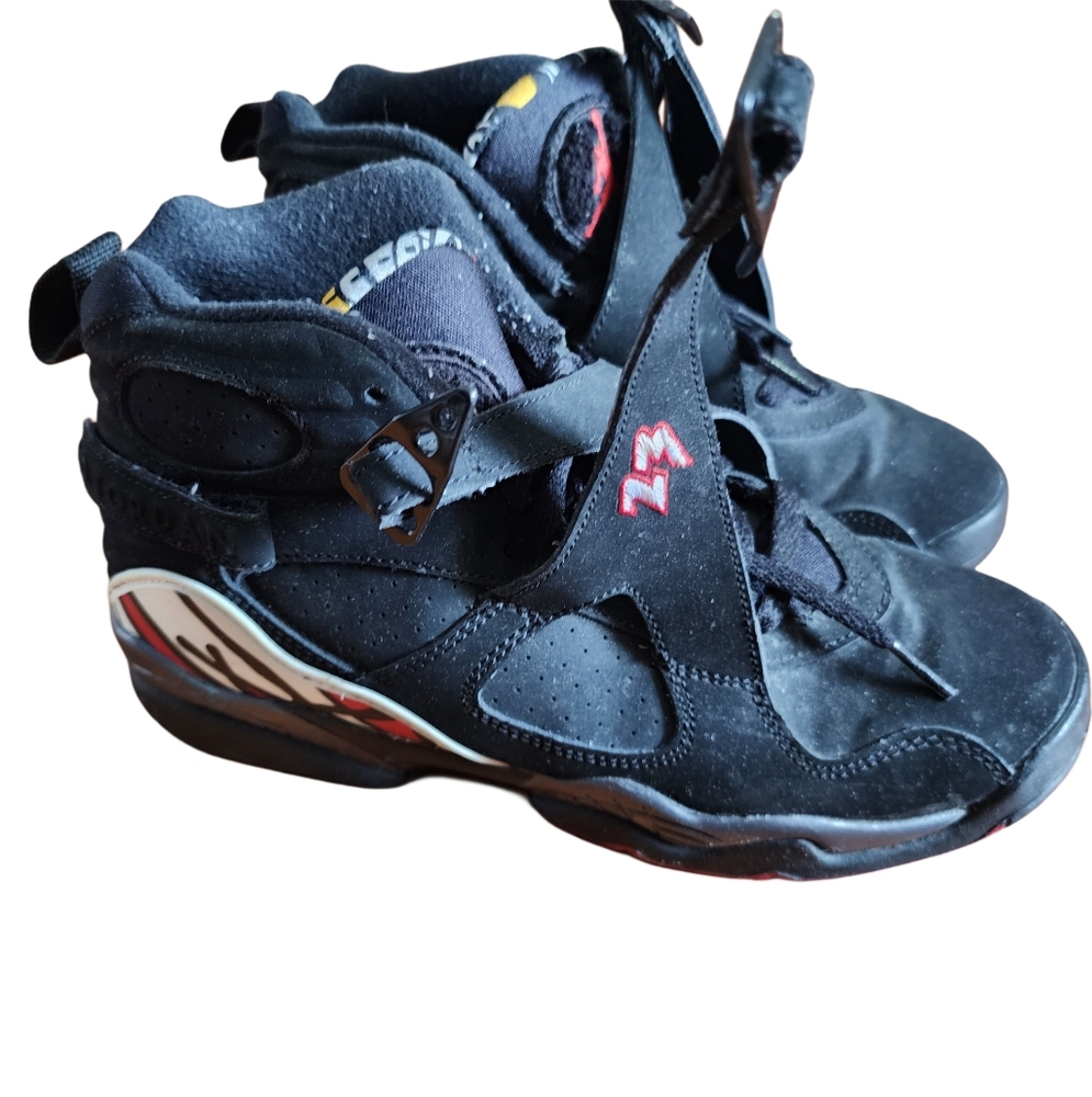 Nike Air Jordan 8 Retro Black Basketball Shoes Boys Size 6
